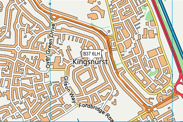 B37 6LH map - OS VectorMap District (Ordnance Survey)