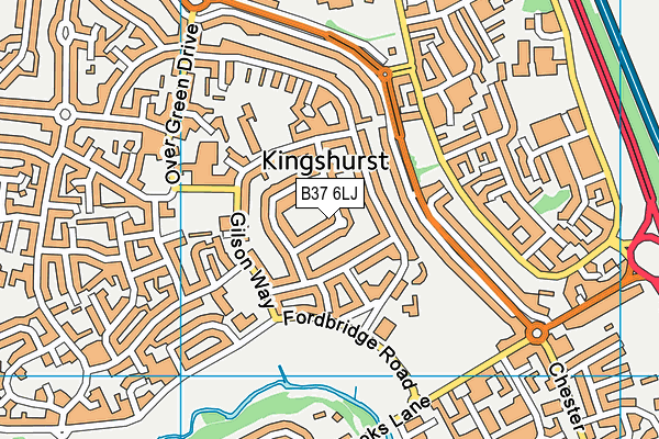 B37 6LJ map - OS VectorMap District (Ordnance Survey)