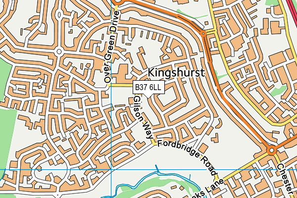 B37 6LL map - OS VectorMap District (Ordnance Survey)