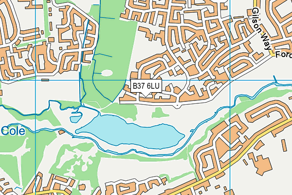 B37 6LU map - OS VectorMap District (Ordnance Survey)