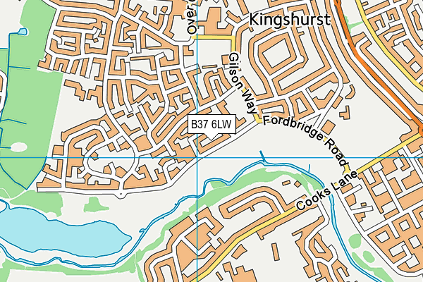 B37 6LW map - OS VectorMap District (Ordnance Survey)