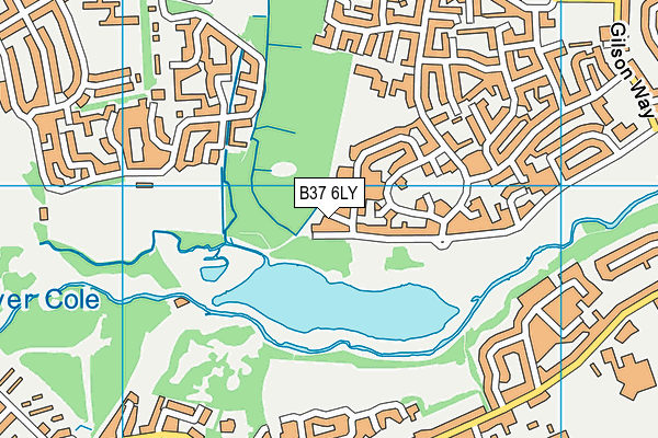 B37 6LY map - OS VectorMap District (Ordnance Survey)