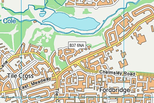 B37 6NA map - OS VectorMap District (Ordnance Survey)