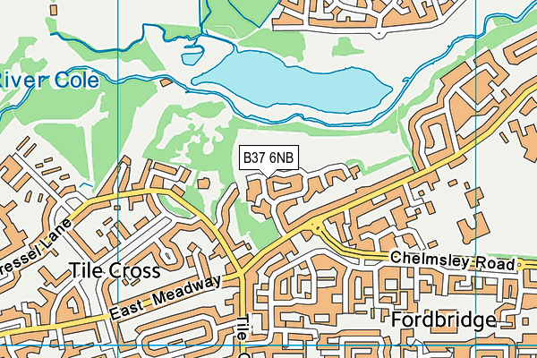 B37 6NB map - OS VectorMap District (Ordnance Survey)