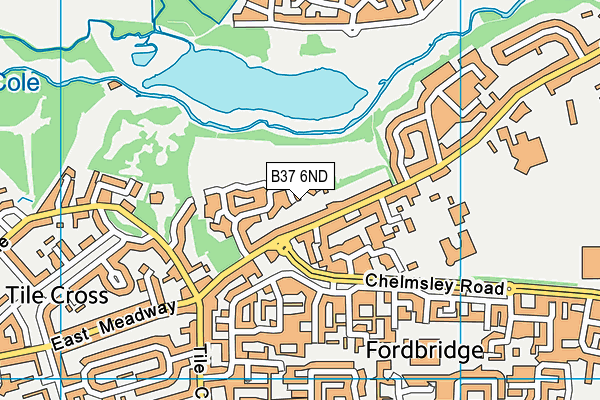 B37 6ND map - OS VectorMap District (Ordnance Survey)