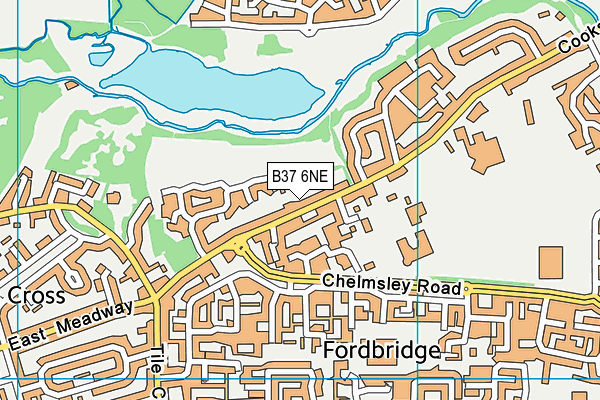 B37 6NE map - OS VectorMap District (Ordnance Survey)