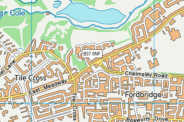 B37 6NF map - OS VectorMap District (Ordnance Survey)