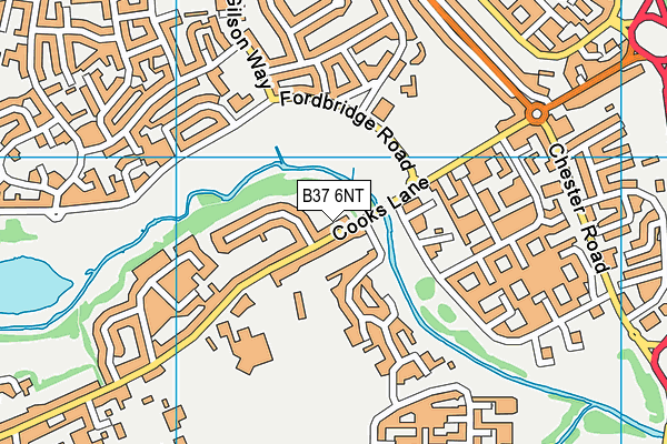 B37 6NT map - OS VectorMap District (Ordnance Survey)