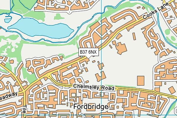 B37 6NX map - OS VectorMap District (Ordnance Survey)