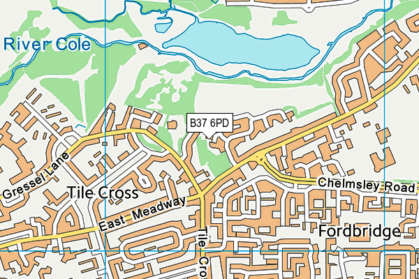 B37 6PD map - OS VectorMap District (Ordnance Survey)