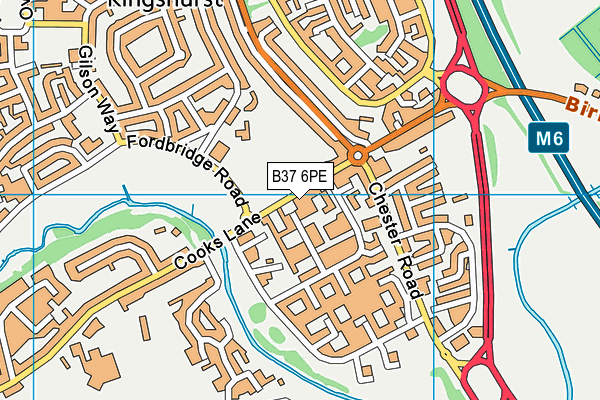 B37 6PE map - OS VectorMap District (Ordnance Survey)