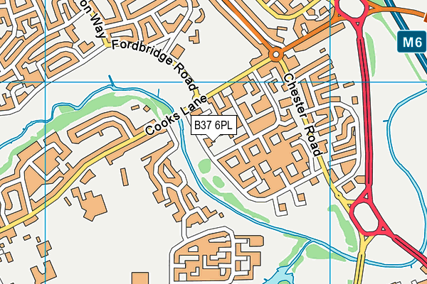 B37 6PL map - OS VectorMap District (Ordnance Survey)