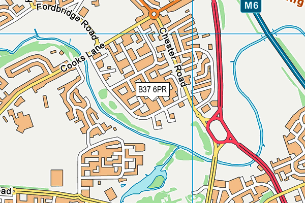 B37 6PR map - OS VectorMap District (Ordnance Survey)