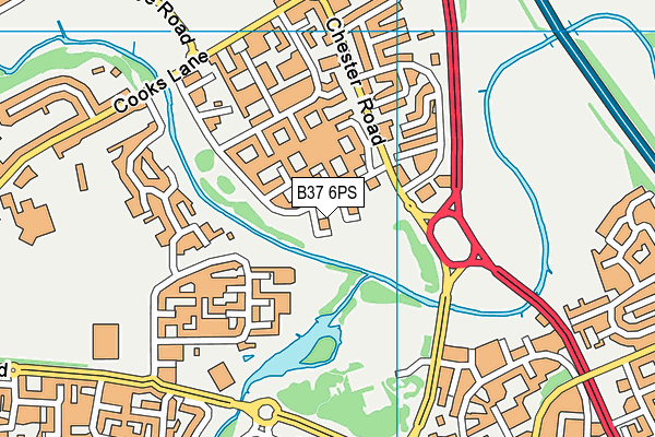 B37 6PS map - OS VectorMap District (Ordnance Survey)