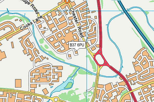 B37 6PU map - OS VectorMap District (Ordnance Survey)