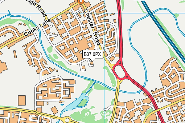 B37 6PX map - OS VectorMap District (Ordnance Survey)