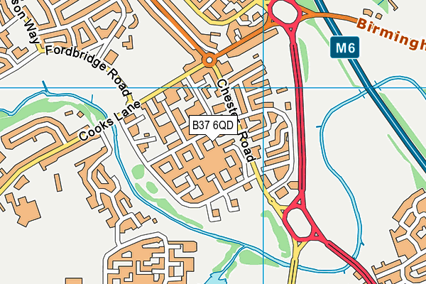 B37 6QD map - OS VectorMap District (Ordnance Survey)
