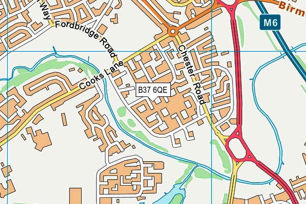 B37 6QE map - OS VectorMap District (Ordnance Survey)