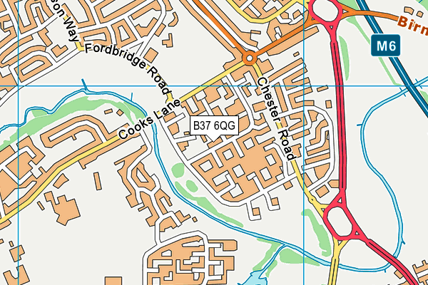 B37 6QG map - OS VectorMap District (Ordnance Survey)