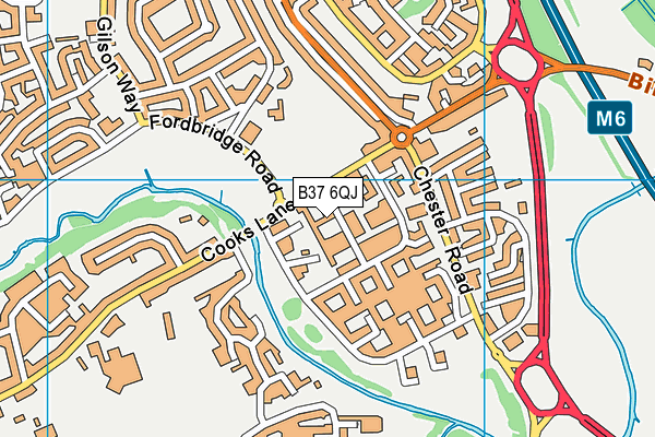 B37 6QJ map - OS VectorMap District (Ordnance Survey)