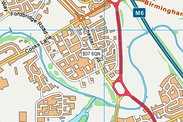 B37 6QN map - OS VectorMap District (Ordnance Survey)