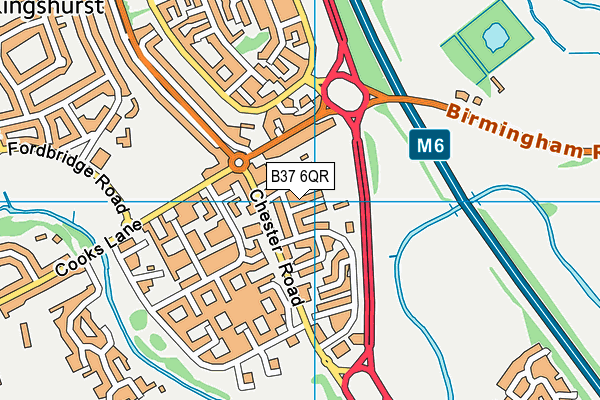 B37 6QR map - OS VectorMap District (Ordnance Survey)