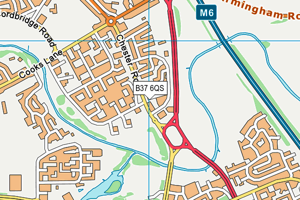 B37 6QS map - OS VectorMap District (Ordnance Survey)