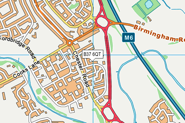 B37 6QT map - OS VectorMap District (Ordnance Survey)