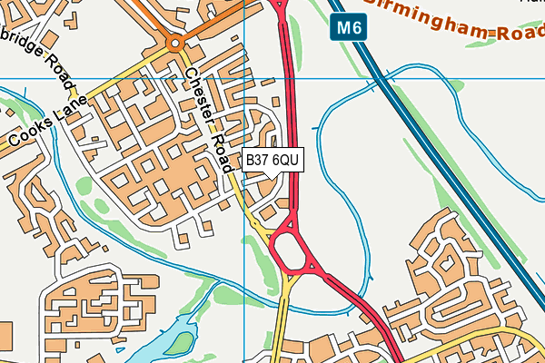 B37 6QU map - OS VectorMap District (Ordnance Survey)