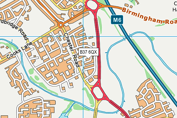 B37 6QX map - OS VectorMap District (Ordnance Survey)