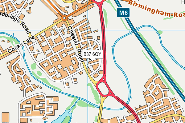 B37 6QY map - OS VectorMap District (Ordnance Survey)