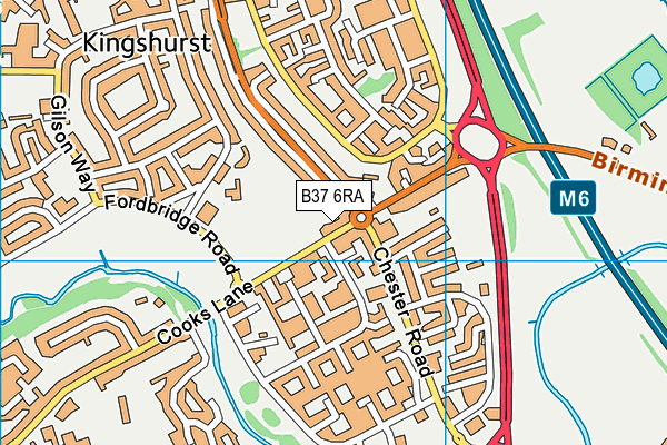 B37 6RA map - OS VectorMap District (Ordnance Survey)