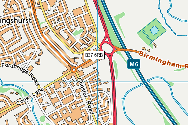 B37 6RB map - OS VectorMap District (Ordnance Survey)