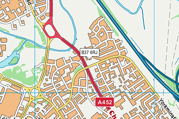 B37 6RJ map - OS VectorMap District (Ordnance Survey)