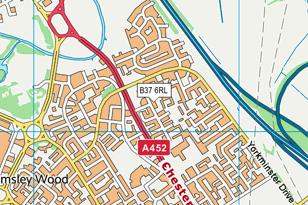 B37 6RL map - OS VectorMap District (Ordnance Survey)