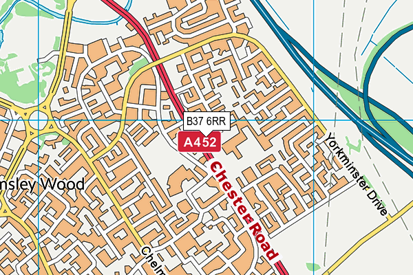 B37 6RR map - OS VectorMap District (Ordnance Survey)