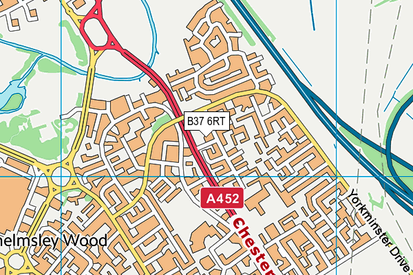 B37 6RT map - OS VectorMap District (Ordnance Survey)