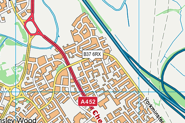 B37 6RX map - OS VectorMap District (Ordnance Survey)