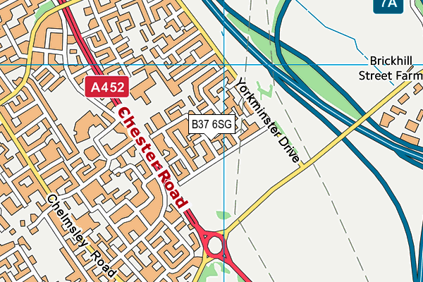 B37 6SG map - OS VectorMap District (Ordnance Survey)