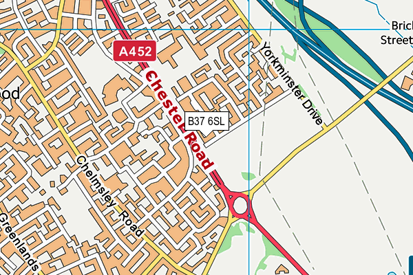 B37 6SL map - OS VectorMap District (Ordnance Survey)