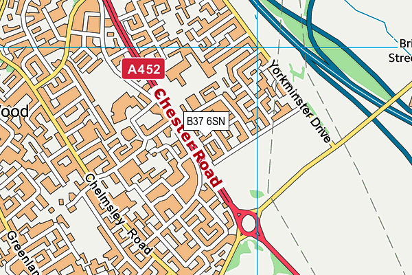 B37 6SN map - OS VectorMap District (Ordnance Survey)