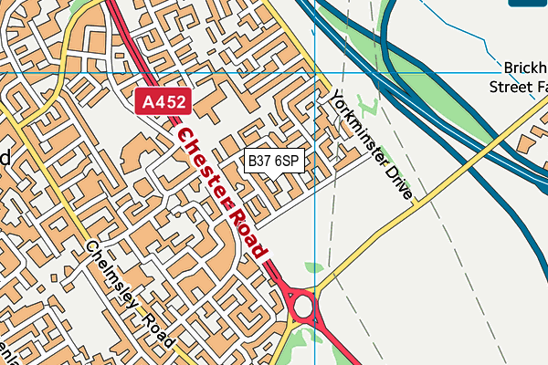 B37 6SP map - OS VectorMap District (Ordnance Survey)