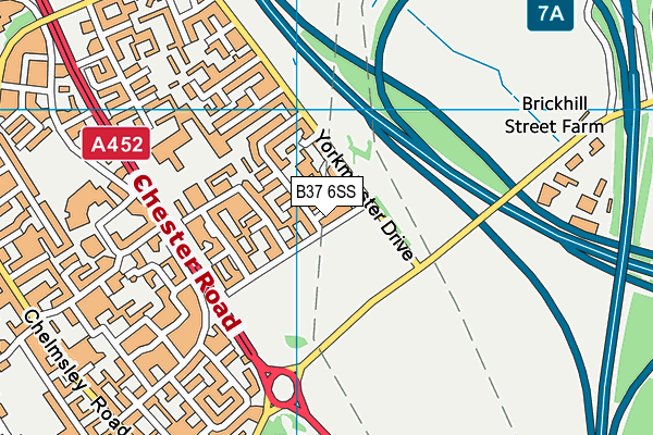 B37 6SS map - OS VectorMap District (Ordnance Survey)