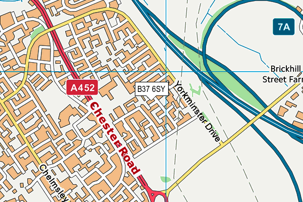 B37 6SY map - OS VectorMap District (Ordnance Survey)