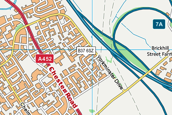 B37 6SZ map - OS VectorMap District (Ordnance Survey)