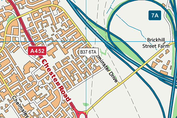 B37 6TA map - OS VectorMap District (Ordnance Survey)