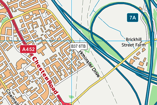 B37 6TB map - OS VectorMap District (Ordnance Survey)