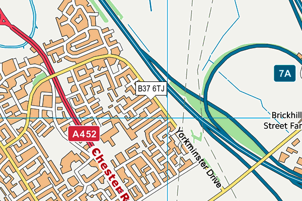 B37 6TJ map - OS VectorMap District (Ordnance Survey)