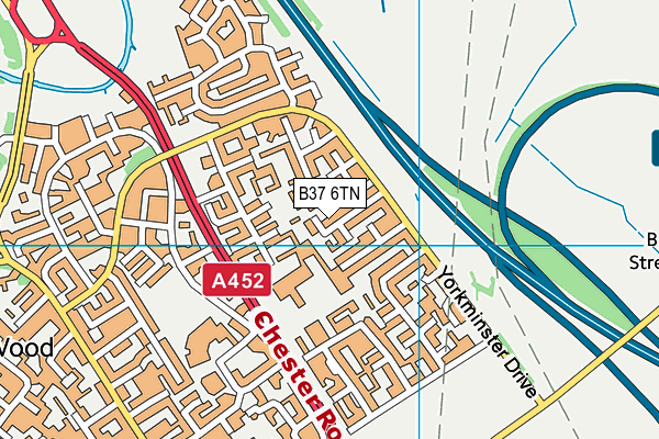 B37 6TN map - OS VectorMap District (Ordnance Survey)