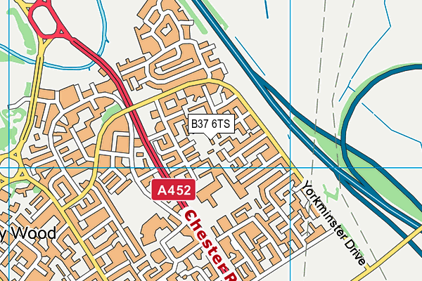 B37 6TS map - OS VectorMap District (Ordnance Survey)